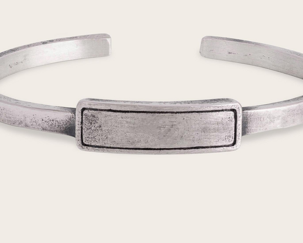 Vintage Bar Cuff Bracelet In Silver