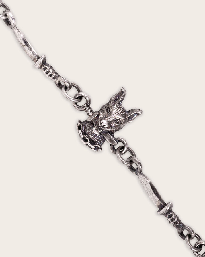 DOG & DAGGER BRACELET IN SILVER