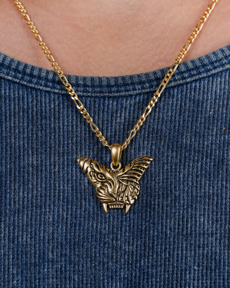 TIGER BUTTERFLY NECKLAE IN GOLD