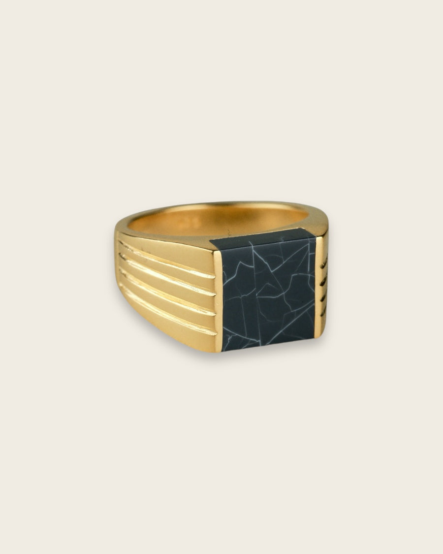 TIE-DYE MARBLE RING IN GOLD