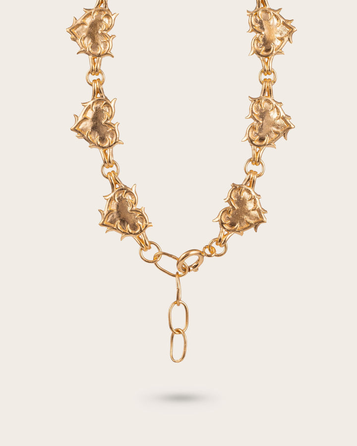Vintage Heart Chain Bracelet In Gold