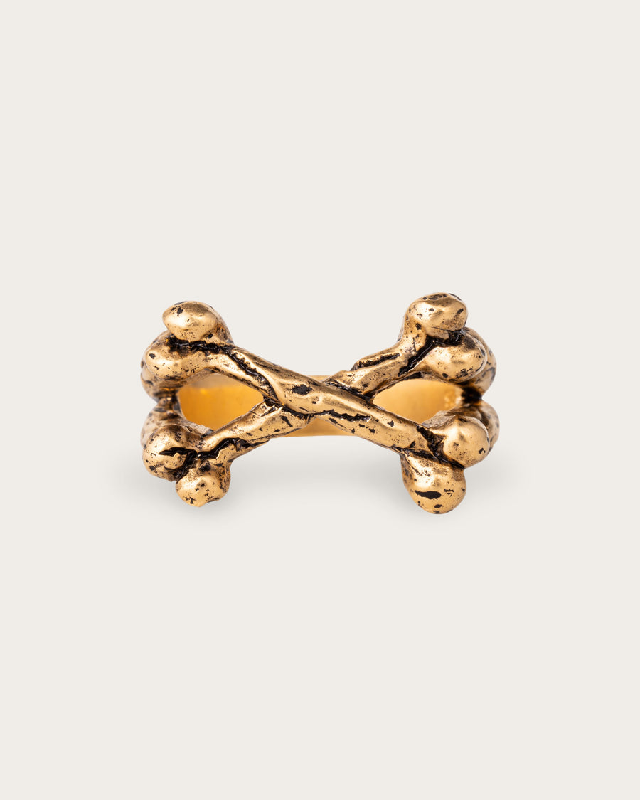 BONE RING IN GOLD