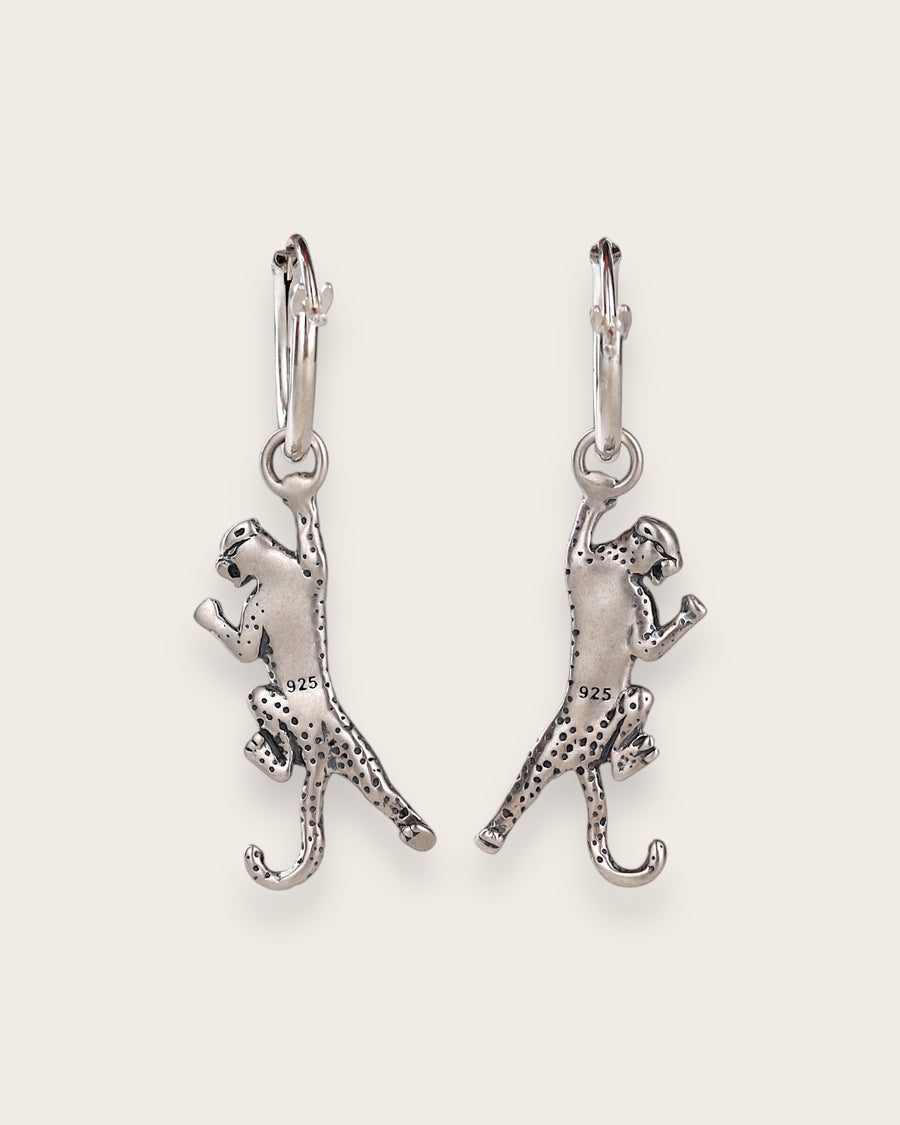 LEOPARD EARRINGS IN SILVER