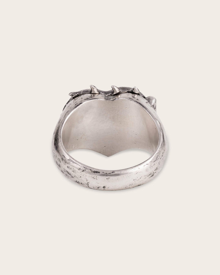 Vintage Thorn Heart Ring In Silver
