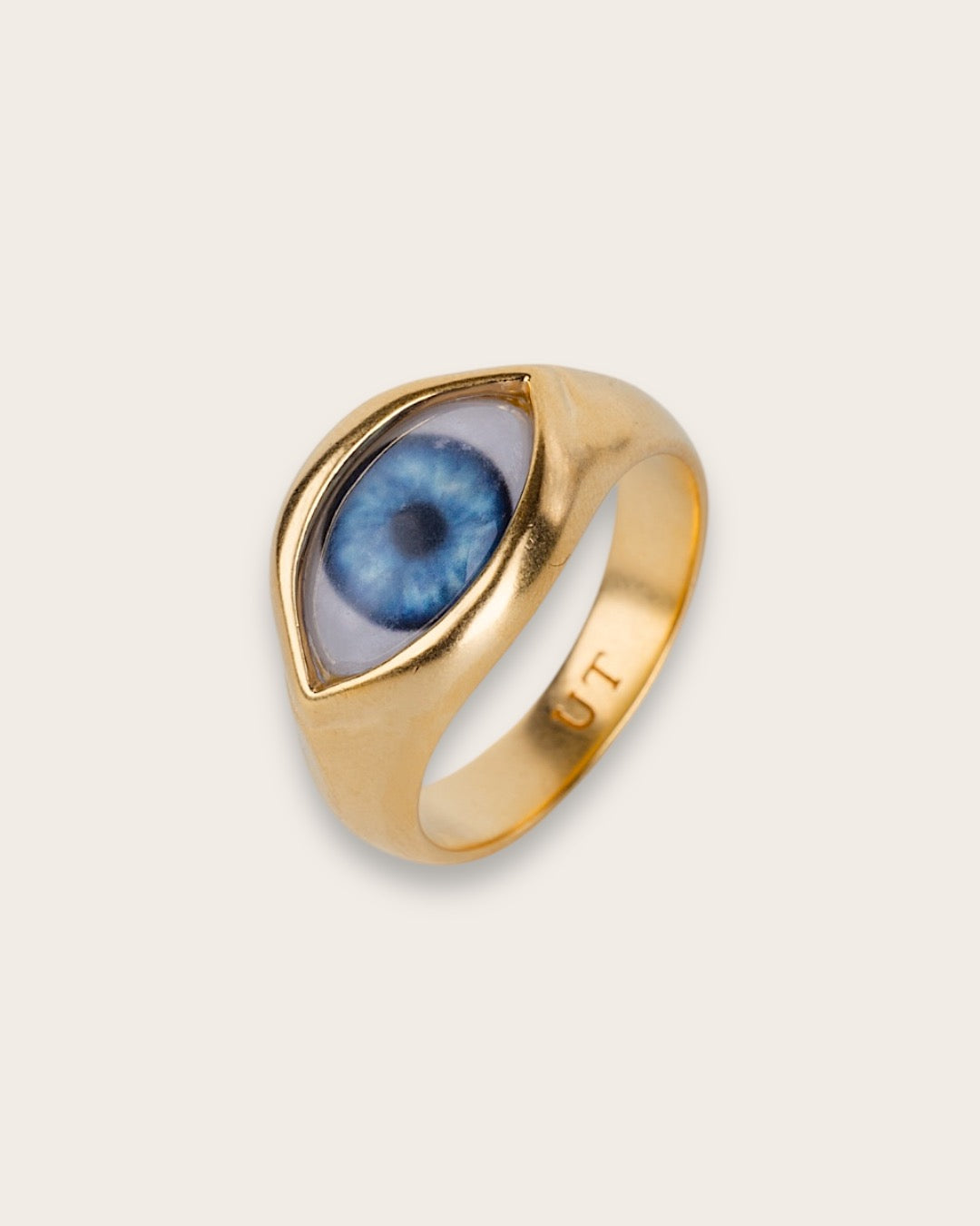 BLUE EYE RING IN GOLD