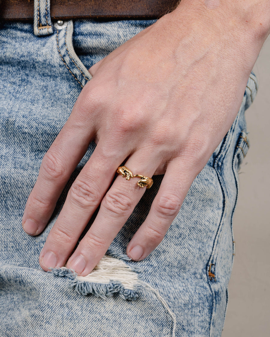 HAND OF GOD RING IN GOLD