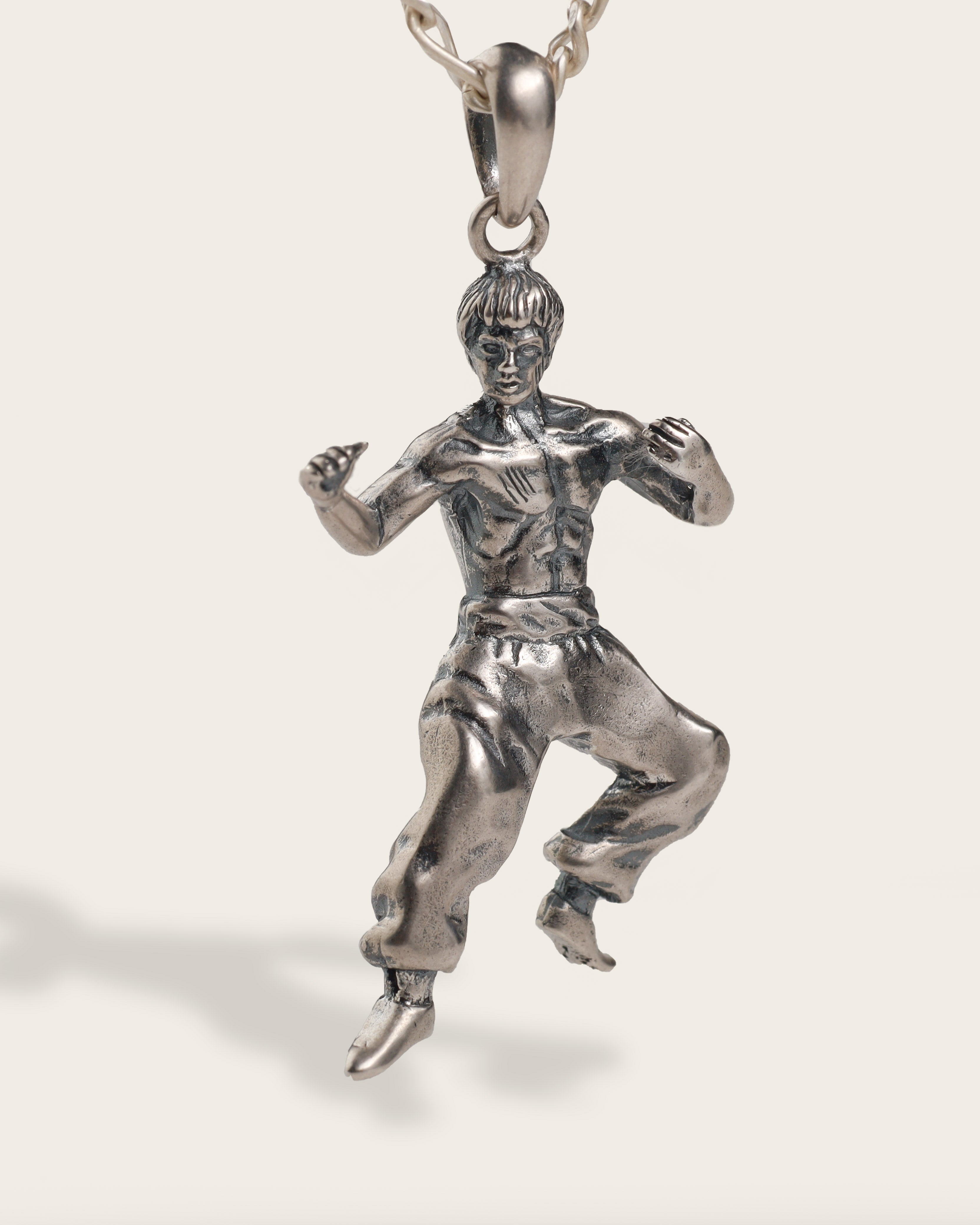 BRUCE LEE PENDANT IN SILVER