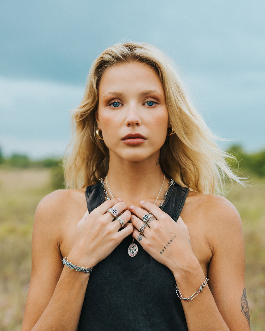 CROSS FIRE PENDANT IN SILVER
