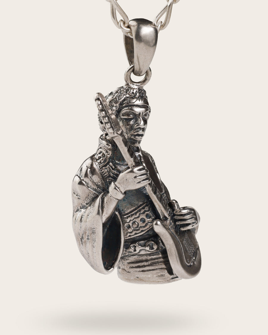 JIMI HENDRIX PENDANT IN SILVER