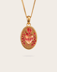 PINK HEART PENDANT IN GOLD