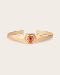BROWN EYE CUFF IN GOLD