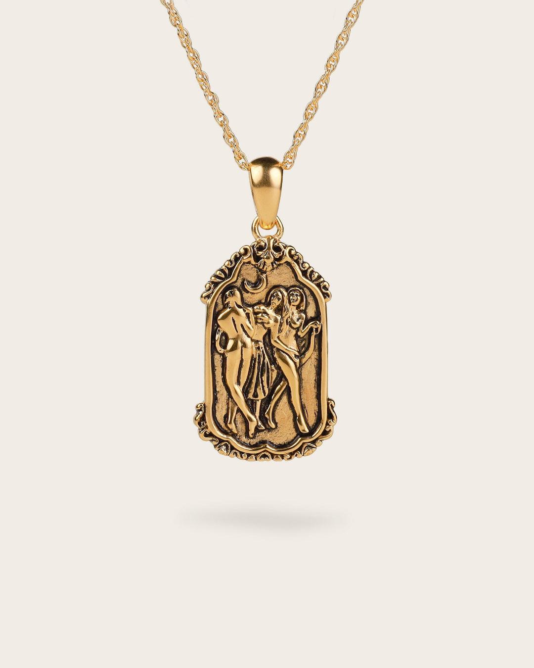 LADIES MOON NECKLACE IN GOLD