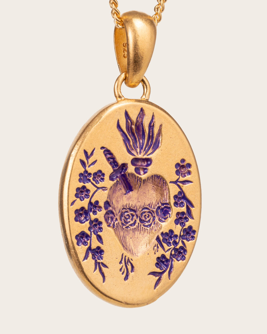 PURPLE HEART PENDANT IN GOLD
