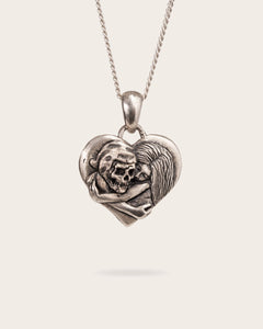 GRIM REAPER HEART PENDANT IN SILVER
