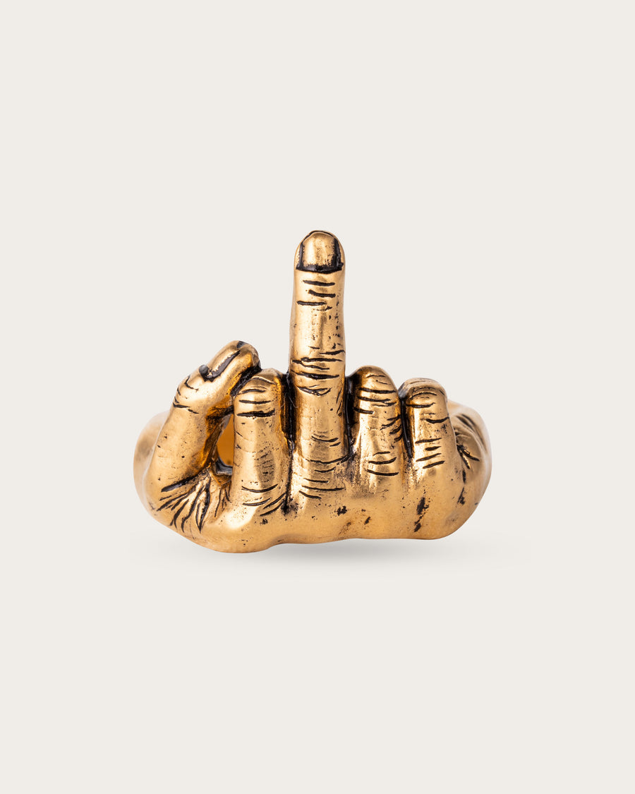 MIDDLE FINGER RING IN GOLD