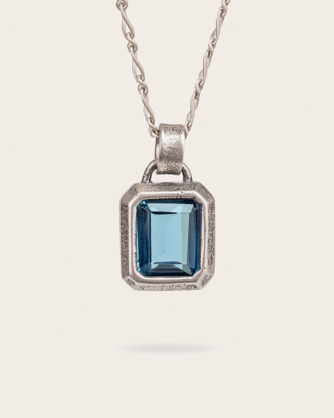 ICE BLUE GEMSTONE PENDANT IN SILVER