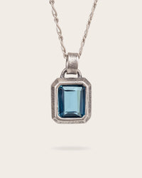 ICE BLUE GEMSTONE PENDANT IN SILVER