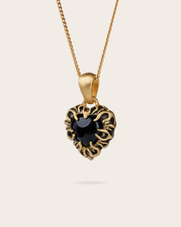 FLAME HEART PENDANT IN GOLD