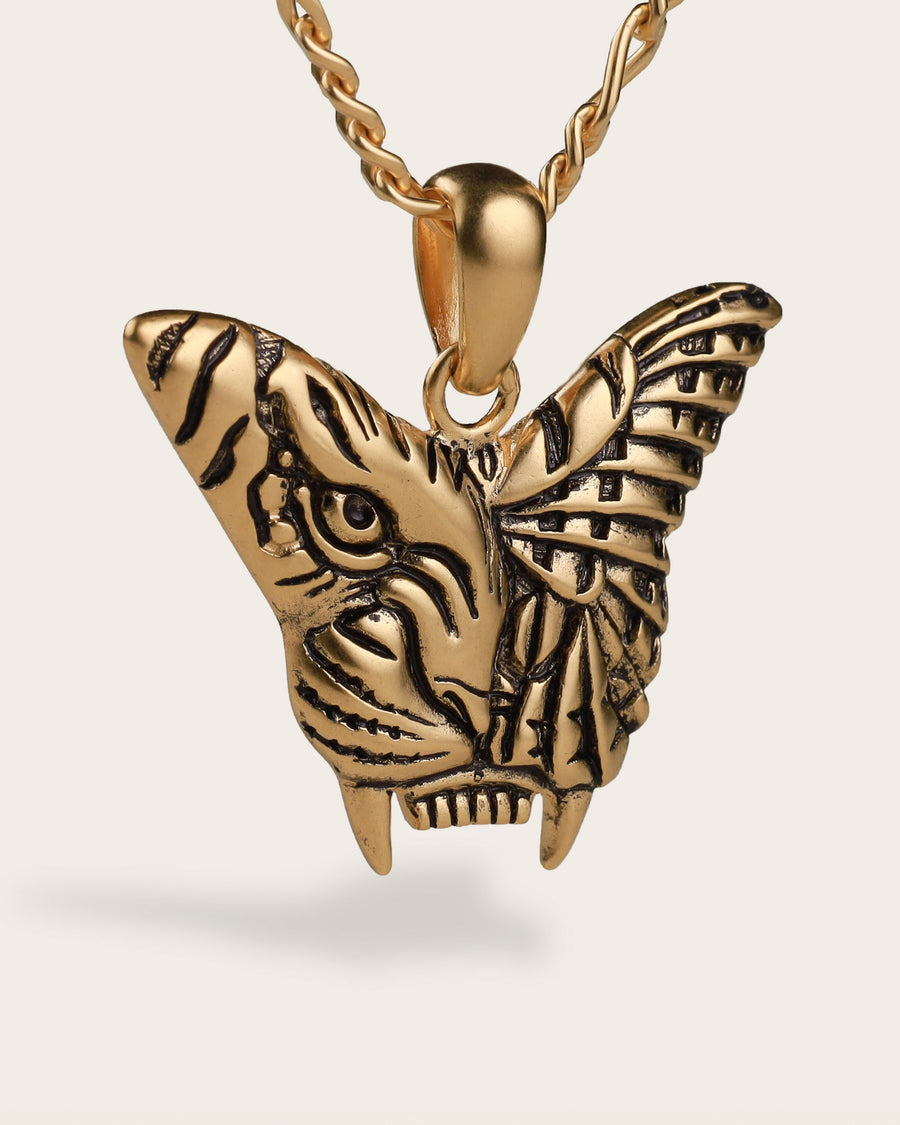 TIGER BUTTERFLY NECKLAE IN GOLD