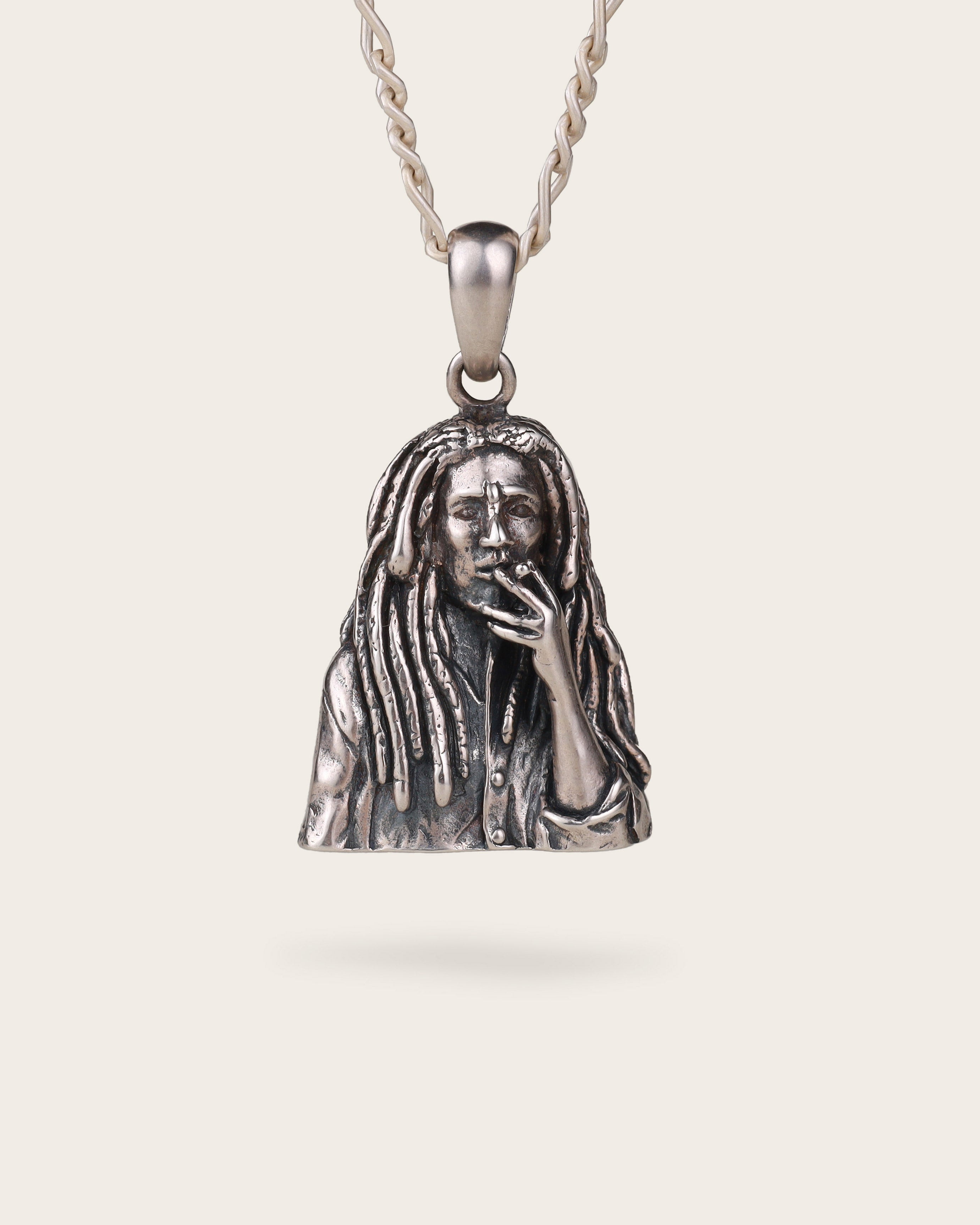 BOB MARLEY PENDANT IN SILVER