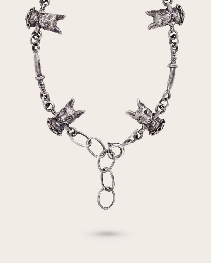 DOG & DAGGER BRACELET IN SILVER