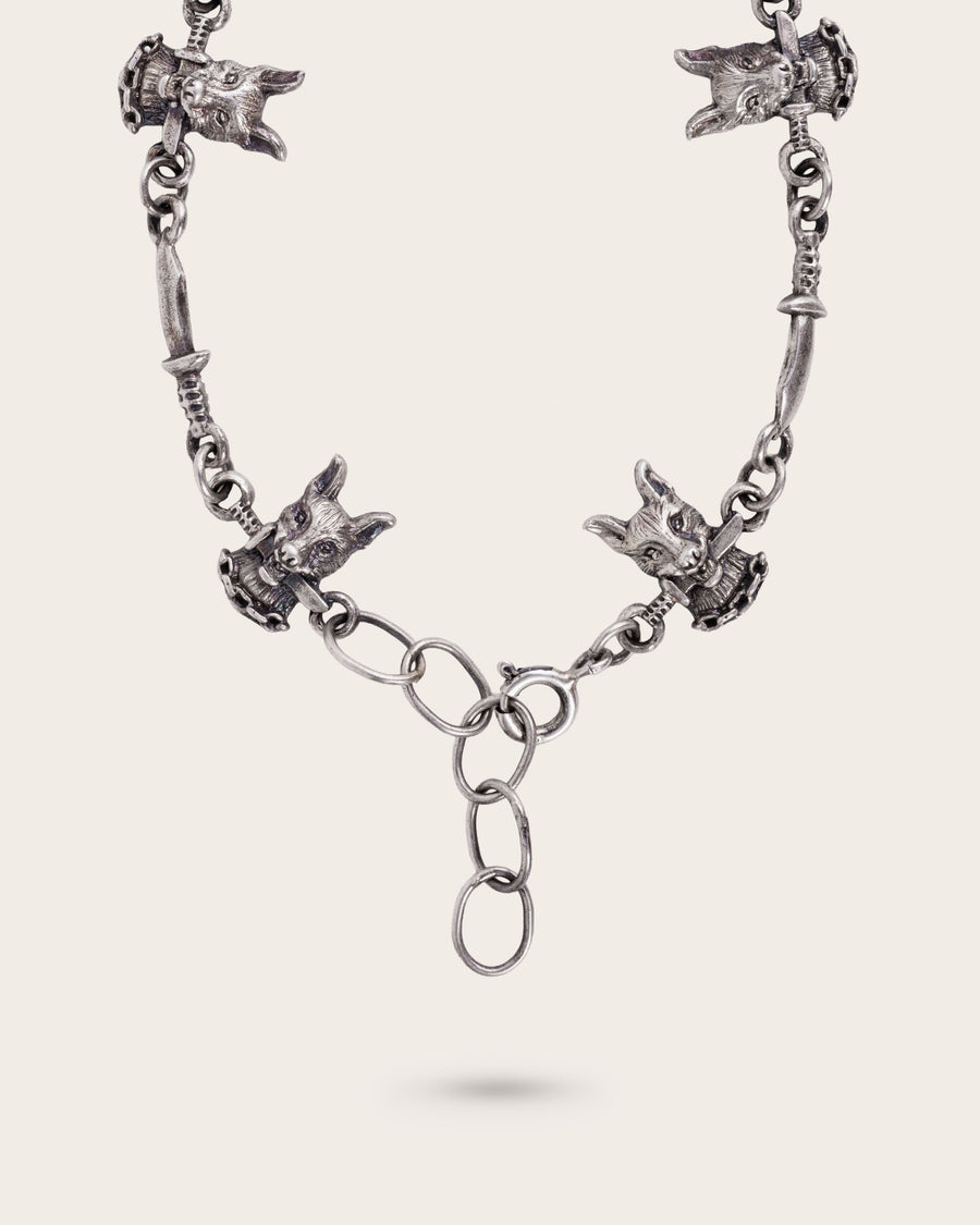 DOG & DAGGER BRACELET IN SILVER