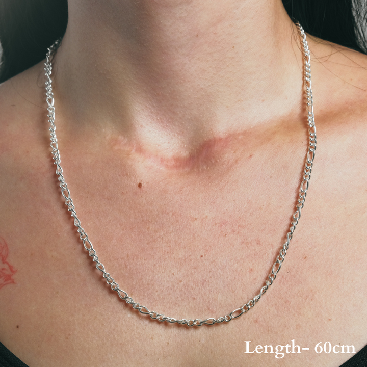 SILVER FIGARO CHAIN 1MM