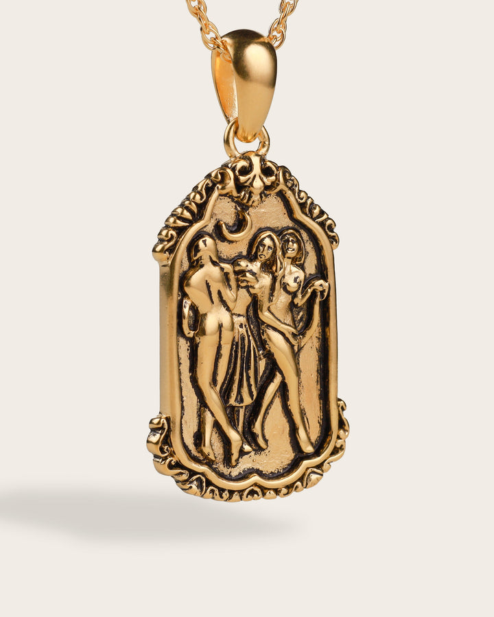 LADIES MOON NECKLACE IN GOLD