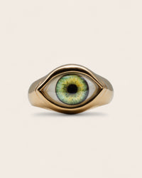 GREEN EYE RING IN GOLD
