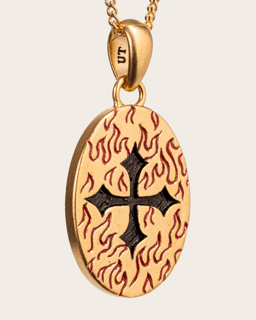 CROSS FIRE PENDANT IN GOLD
