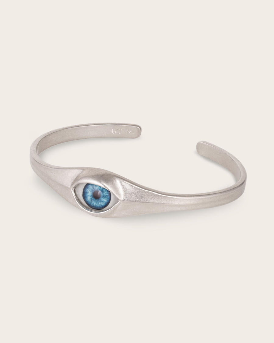BLUE EYE CUFF IN SILVER