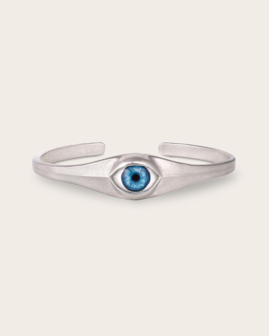 BLUE EYE CUFF IN SILVER