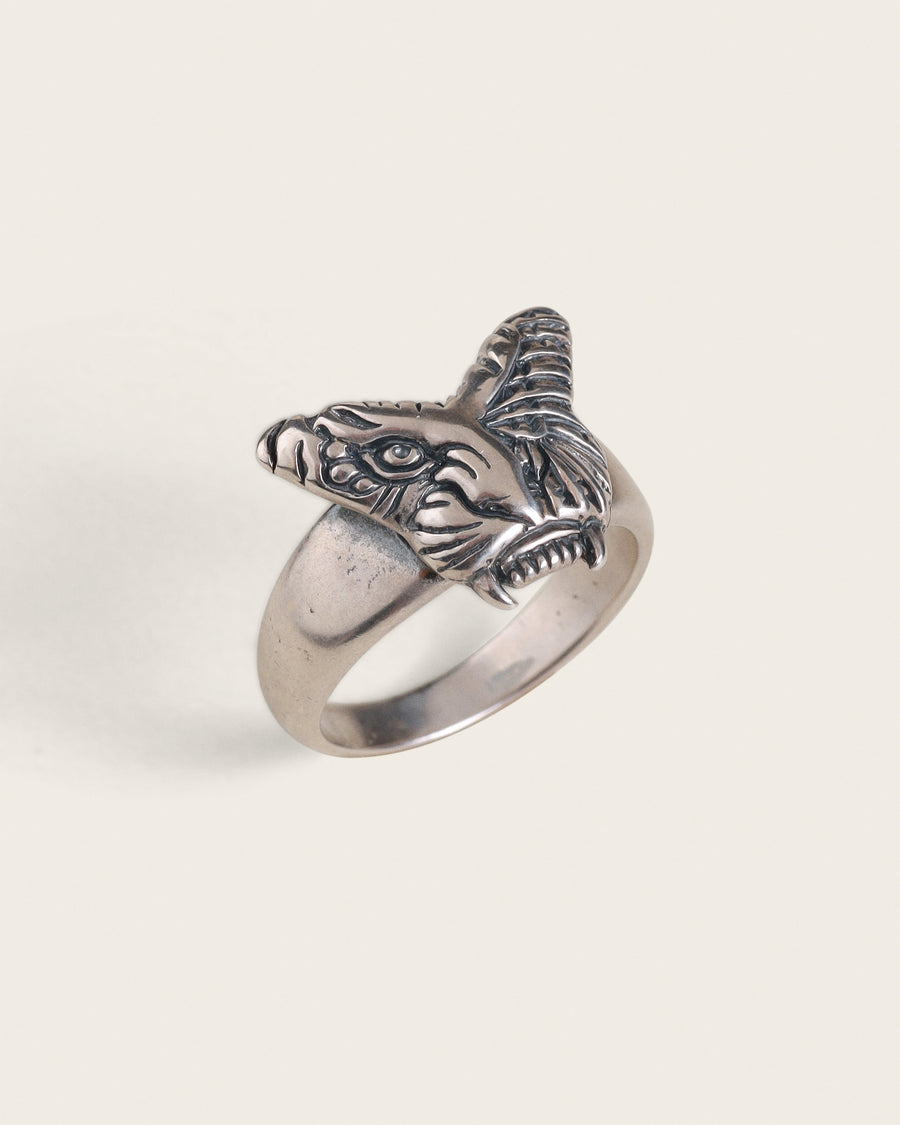 TIGER BUTTERFLY RING IN SILVER