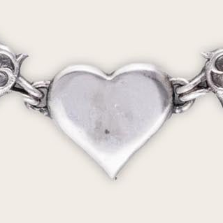 Vintage Heart Chain Necklace In Silver