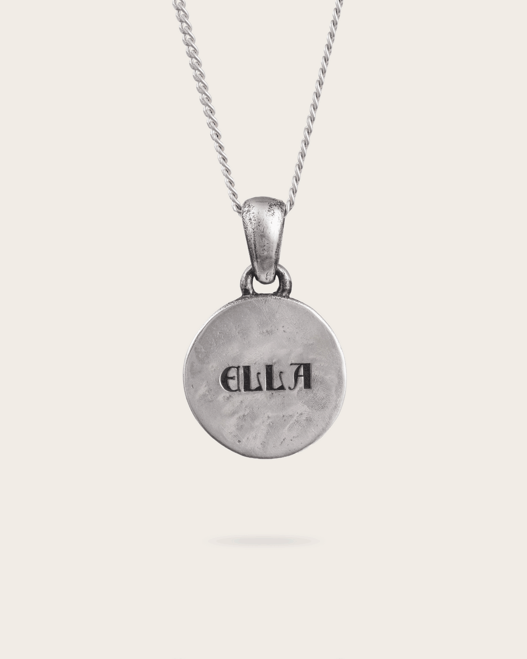 Vintage Round Pendant In Silver
