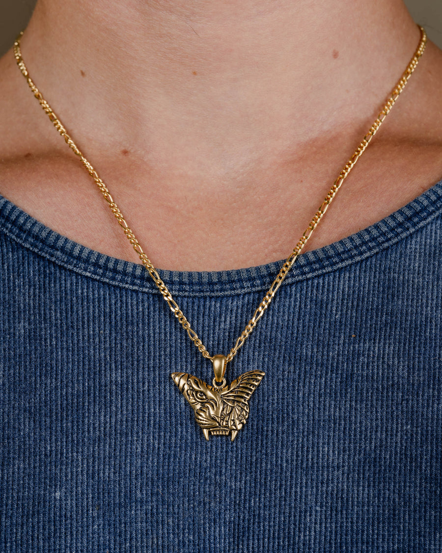 TIGER BUTTERFLY NECKLAE IN GOLD