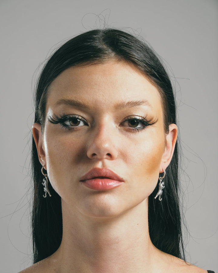 LEOPARD EARRINGS IN SILVER