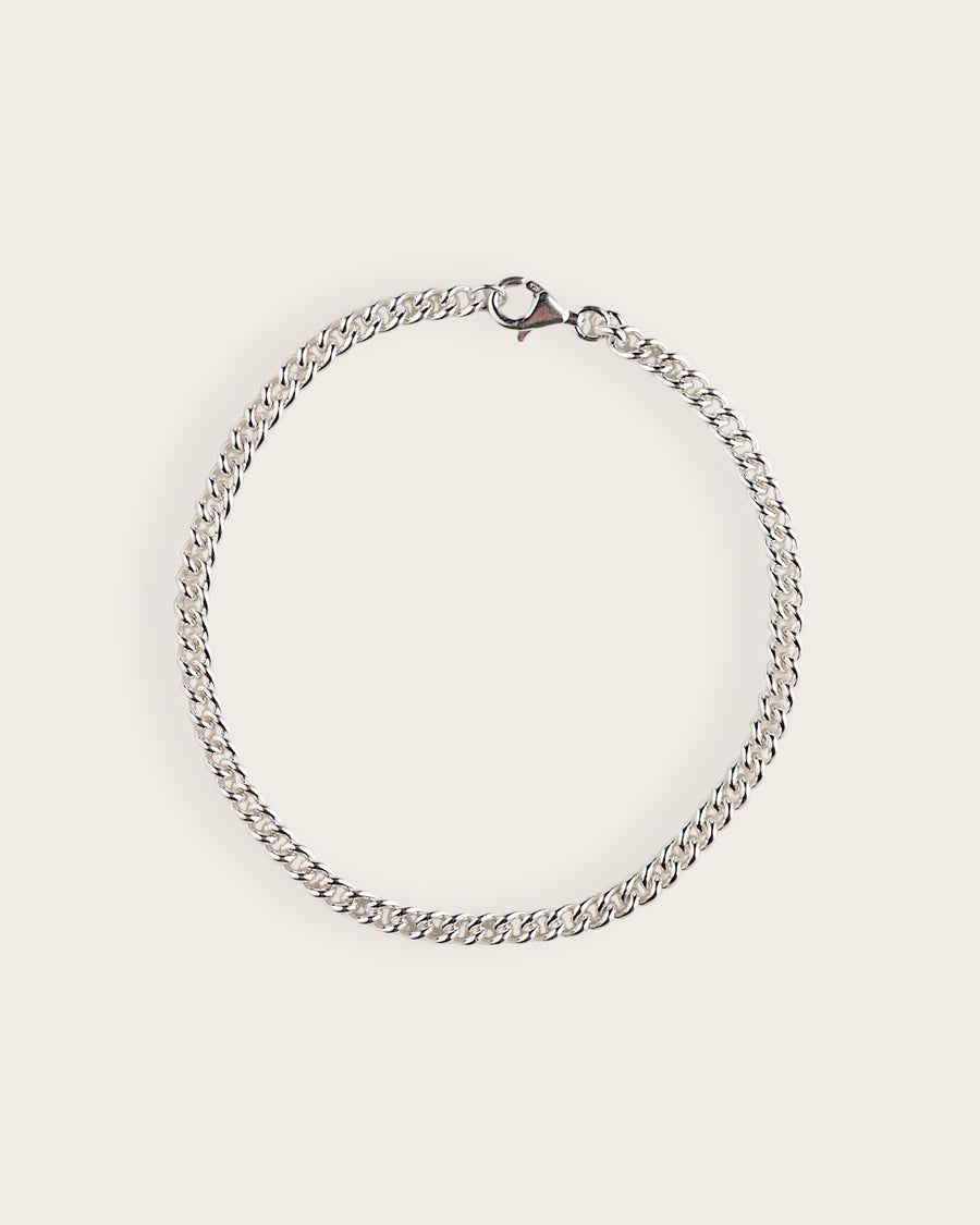 SILVER CURB CHAIN BRACELET 1.2MM