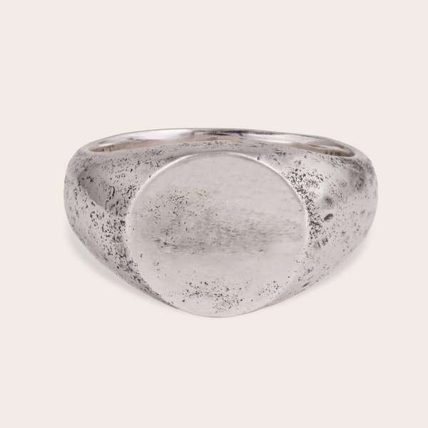 Vintage Oval Signet Ring In Silver