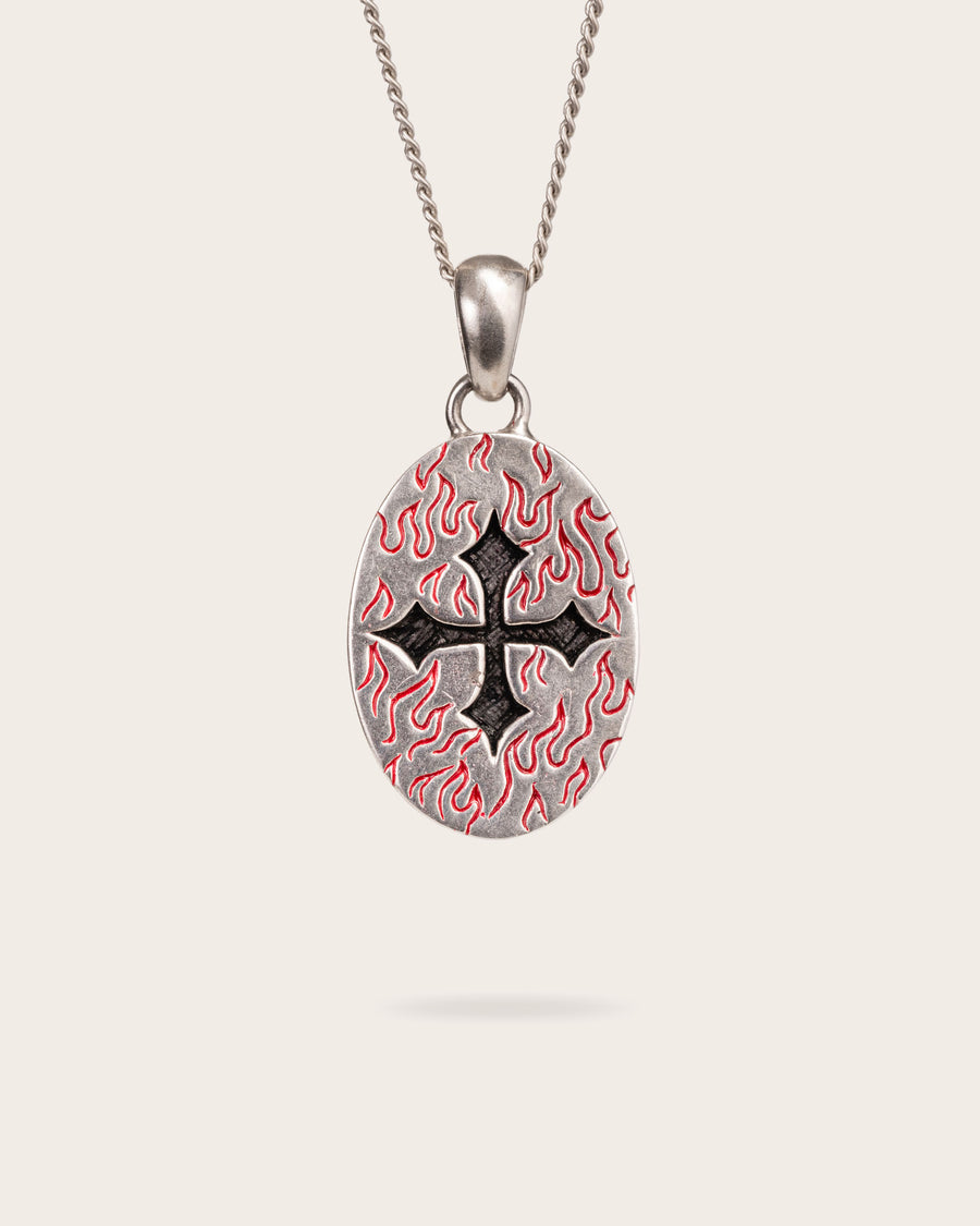 CROSS FIRE PENDANT IN SILVER