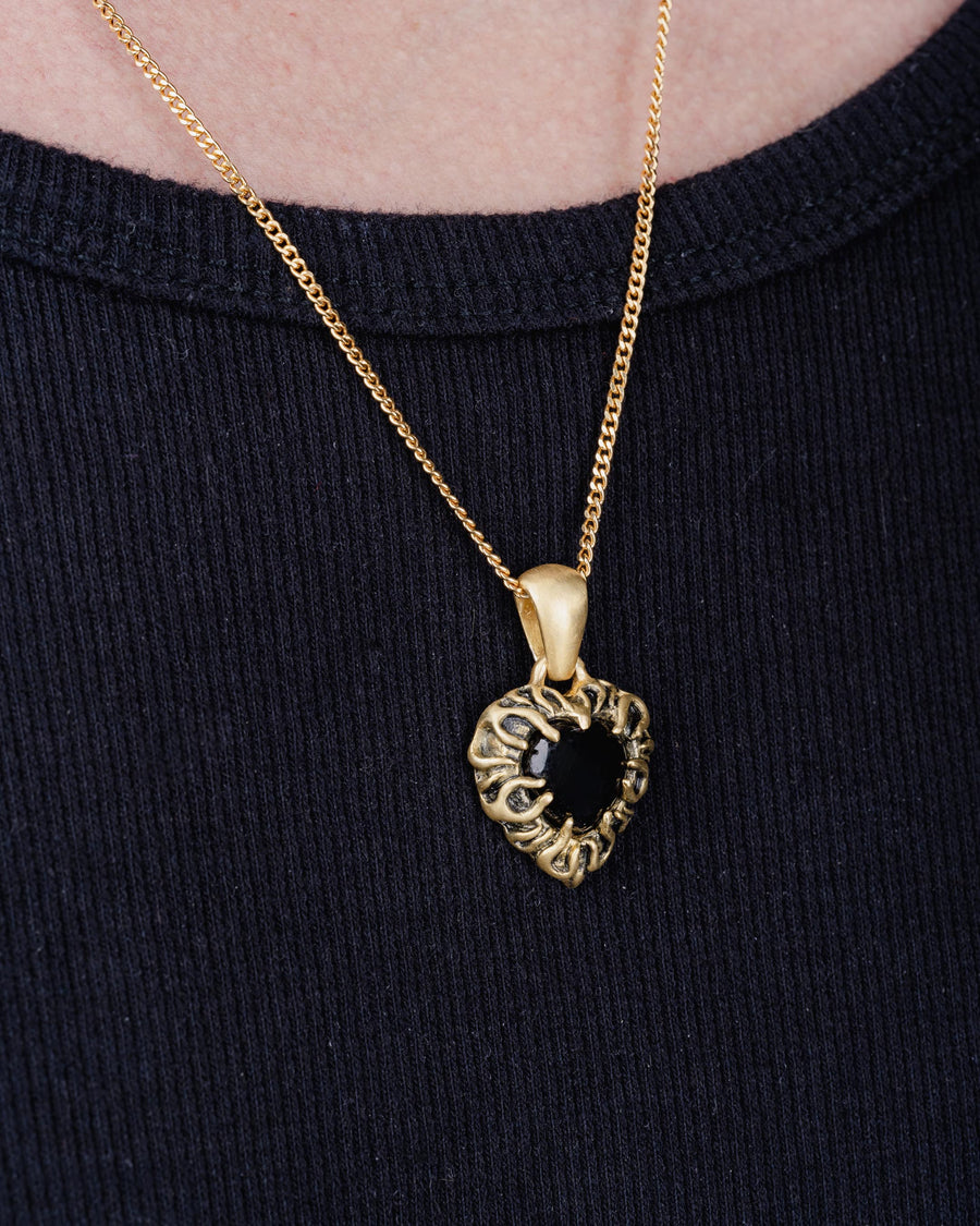 FLAME HEART PENDANT IN GOLD