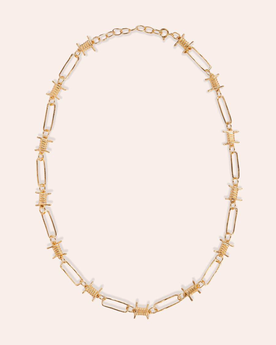 BARB WIRE NECKCHAIN IN GOLD