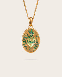 GREEN HEART PENDANT IN GOLD
