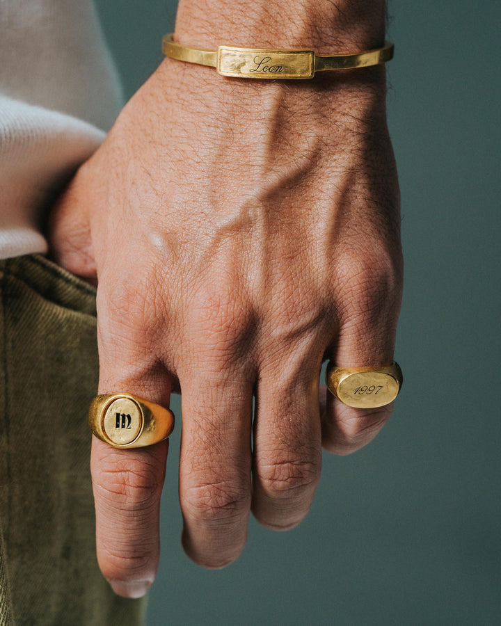Vintage Bar Cuff Bracelet In GOLD