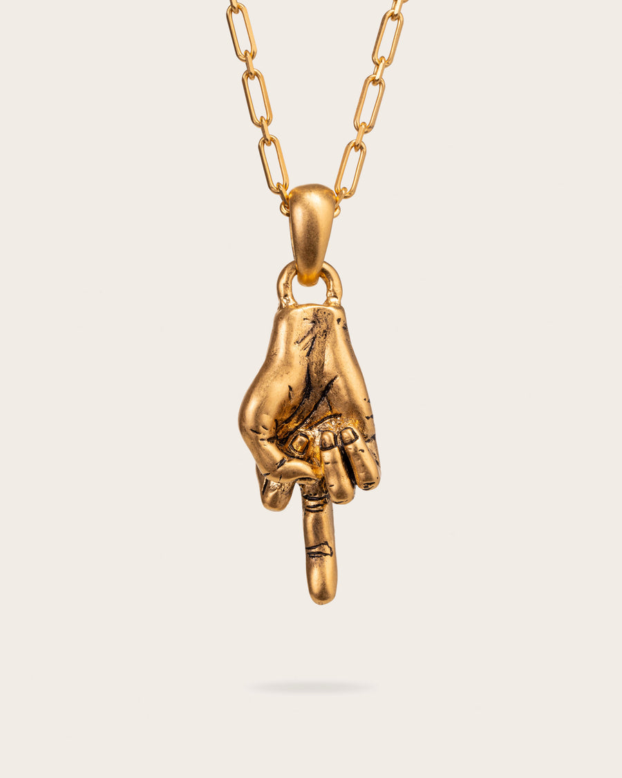 MIDDLE FINGER PENDANT IN GOLD