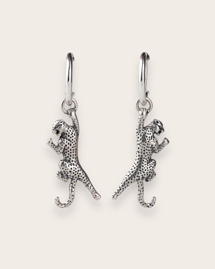 LEOPARD EARRINGS IN SILVER