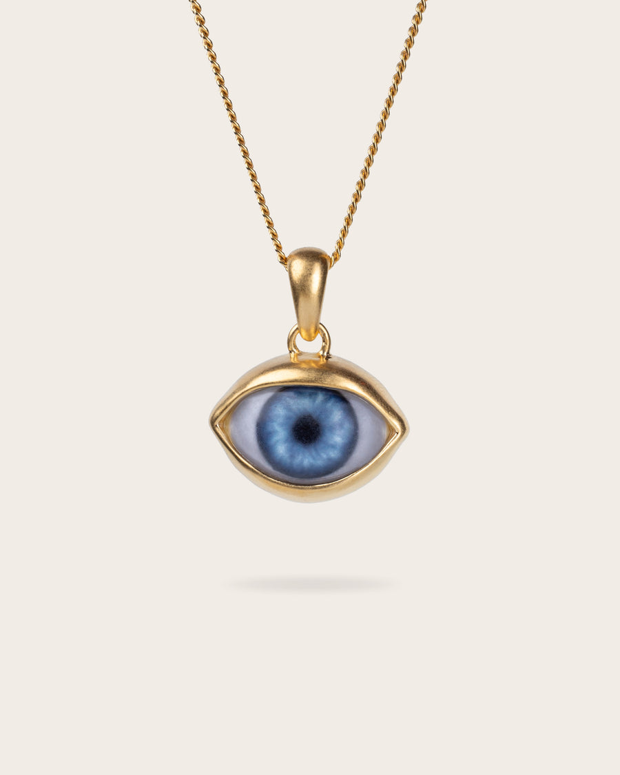 BLUE EYE PENDANT IN GOLD