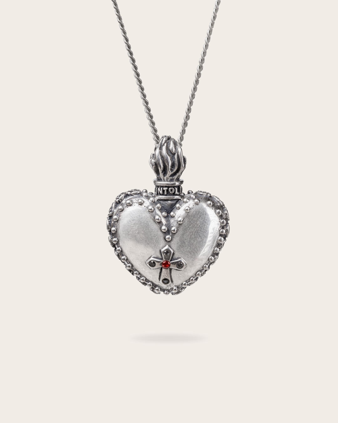 FIRE HEART PENDANT IN SILVER