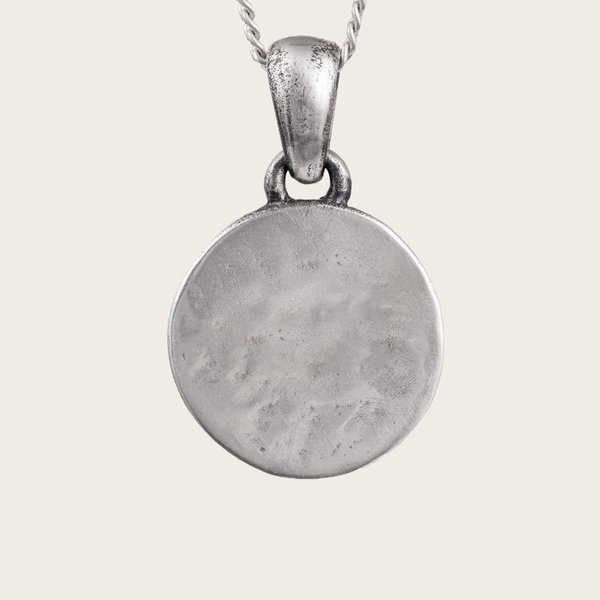 Vintage Round Pendant In Silver