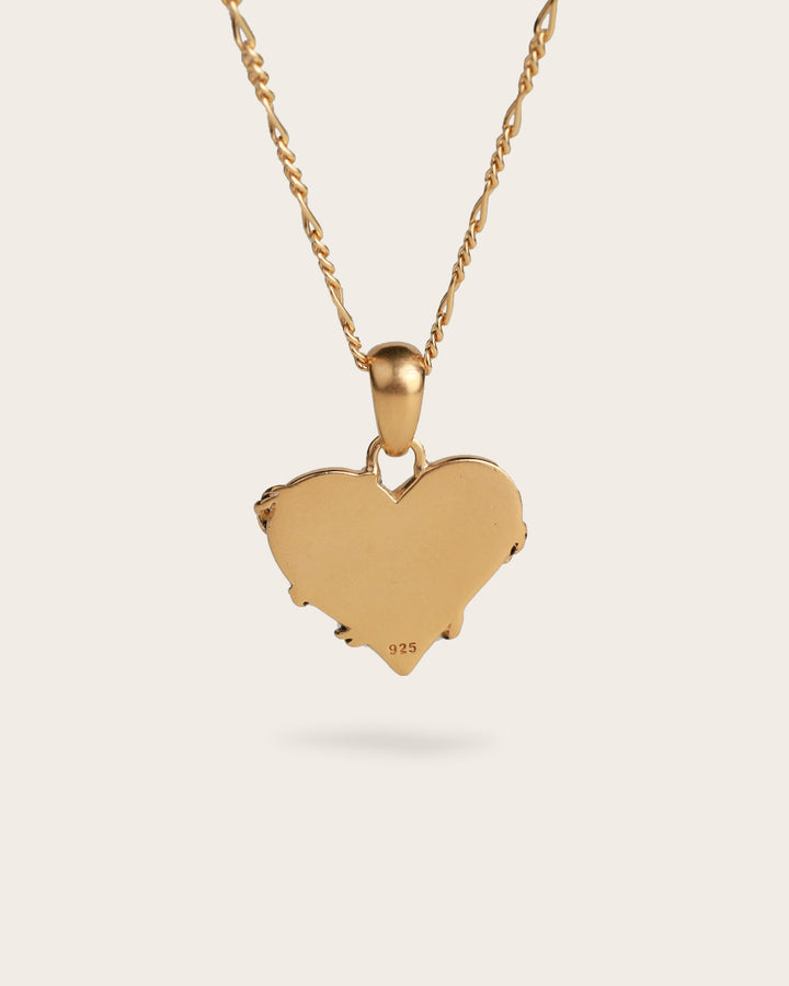 BARBWIRE HEART NECKLACE IN GOLD